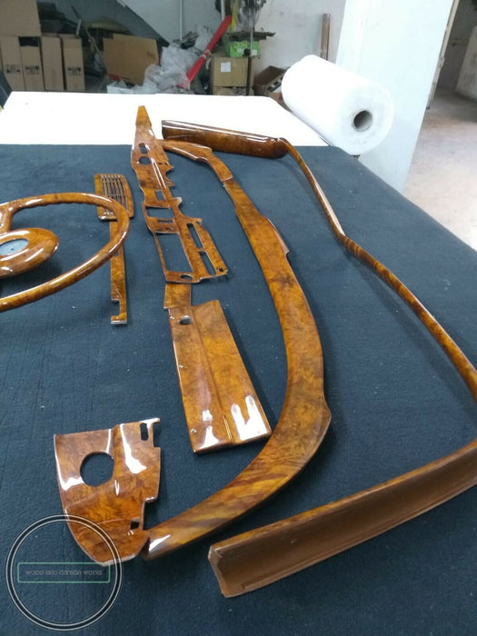 Mercedes W111 Wood Trim Set With Steering Wheel Light Walnut