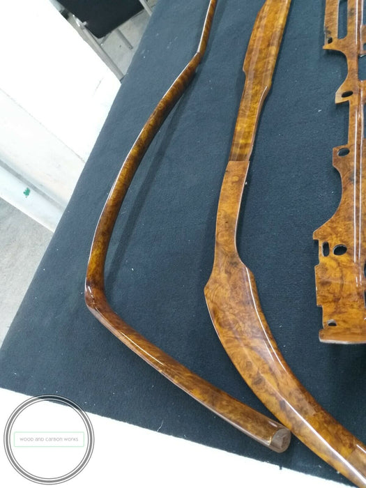 Mercedes W111 Wood Trim Set With Steering Wheel Light Walnut