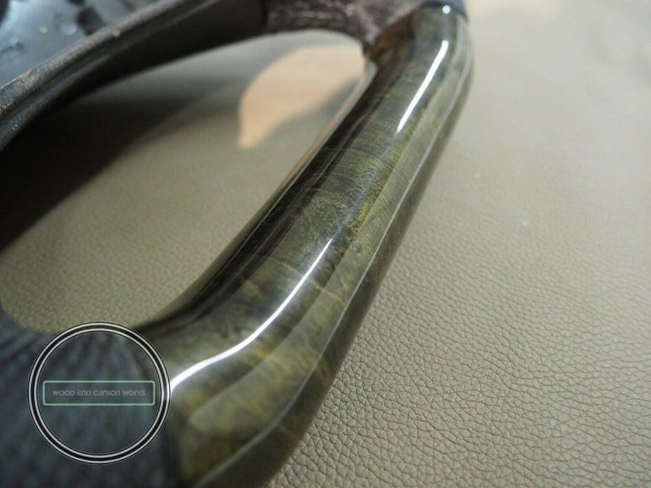 Mercedes AMG WOOD STEERING WHEEL W210 W208 BIRDEYES  BLACK LEATHER