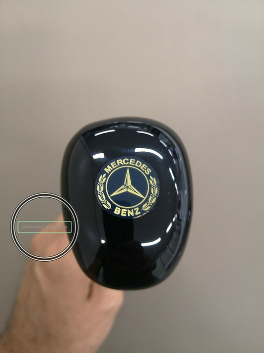 MERCEDES GEAR SHIFT KNOB FOR W123 AUTOMATIC Piano black WITH LOGO