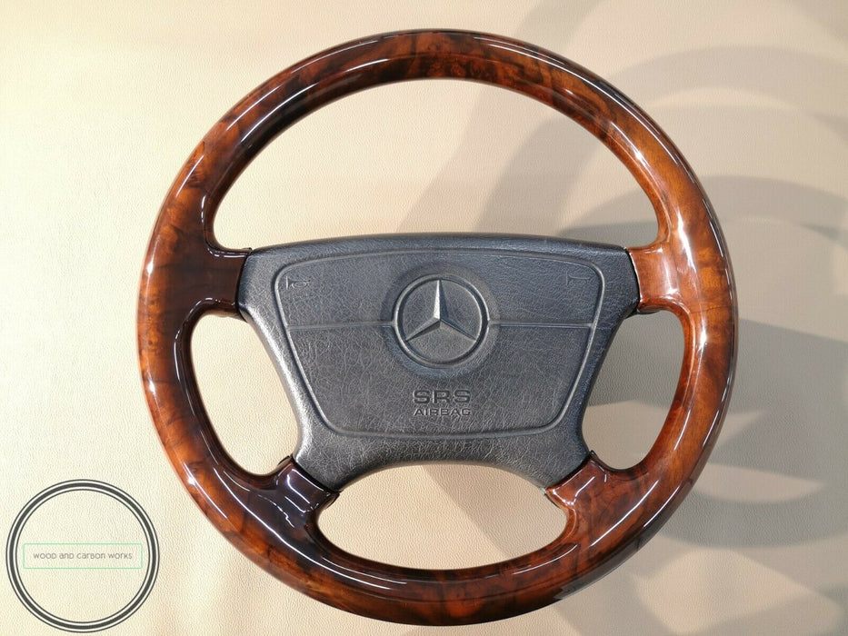 Mercedes Steering Wheel R129 W124 W140 W210 FULL WOOD BURLED
