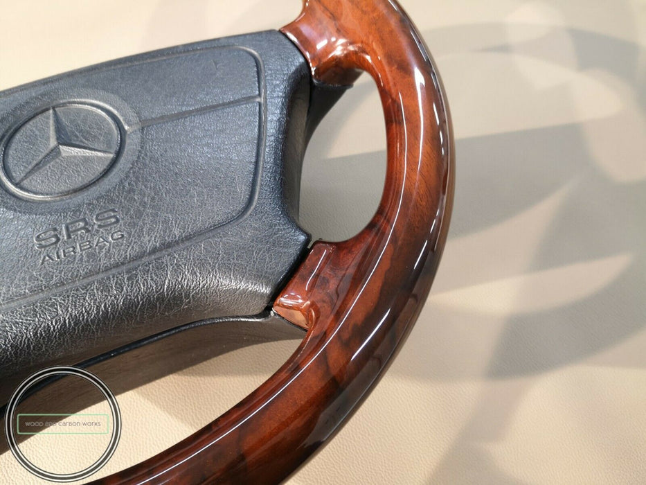 Mercedes Steering Wheel R129 W124 W140 W210 FULL WOOD BURLED