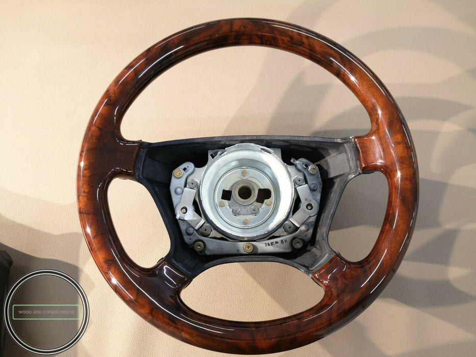 Mercedes Steering Wheel R129 W124 W140 W210 FULL WOOD BURLED