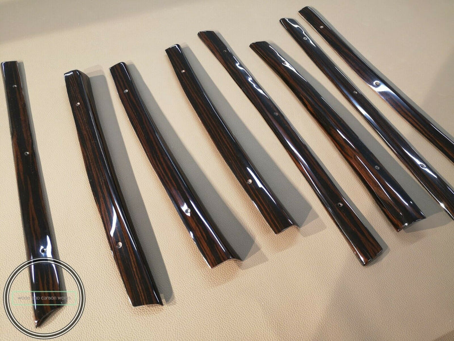 Mercedes W108 Ebony Wood Window Trim Set 10 Pieces as set fot LONG BASE