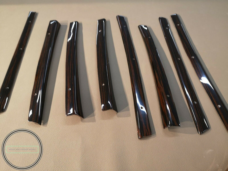 Mercedes W108 Ebony Wood Window Trim Set 10 Pieces as set fot LONG BASE