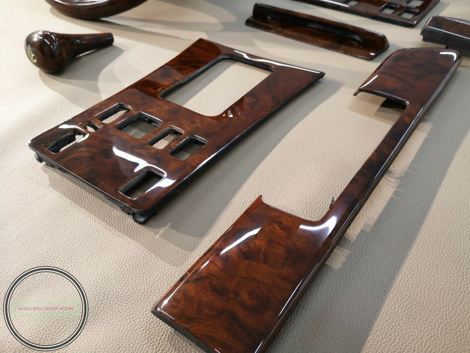 Mercedes W126 SEL Burlwood Wood Trim Set 4 DOOR VERSION WITH STEERING WHEEL