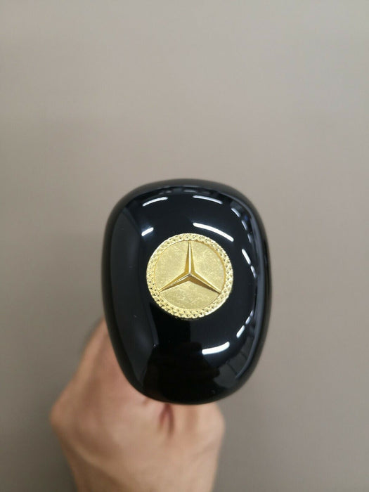 MERCEDES GEAR SHIFT KNOB FOR W126 AUTOMATIC Piano black with gold badge