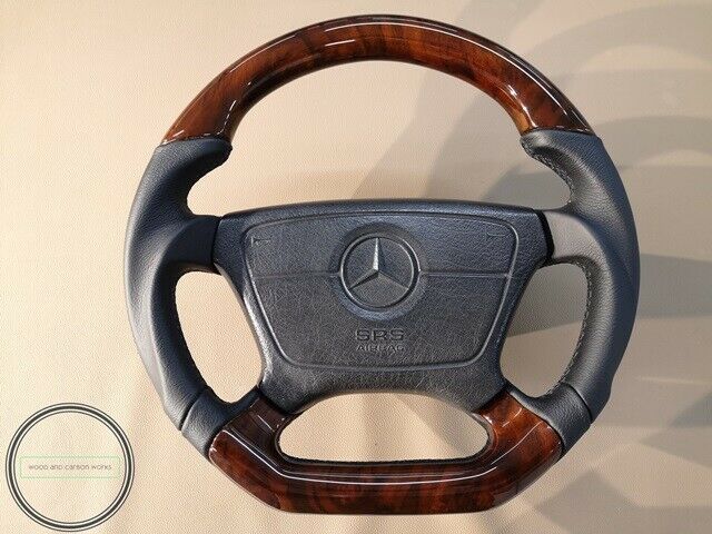Mercedes Wood Steering Wheel AMG W140 R129 W124 W210 W208 Burl CHROM STAR