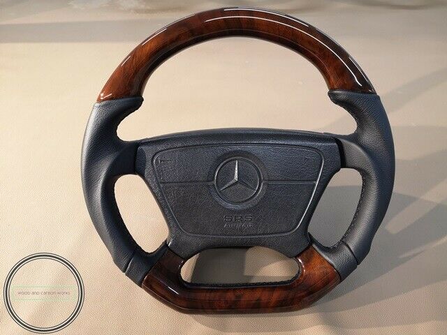 Mercedes Wood Steering Wheel AMG W140 R129 W124 W210 W208 Burl CHROM STAR
