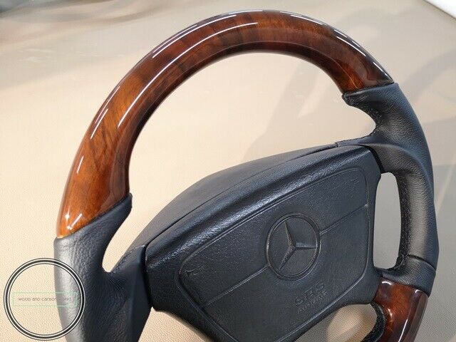 Mercedes Wood Steering Wheel AMG W140 R129 W124 W210 W208 Burl CHROM STAR