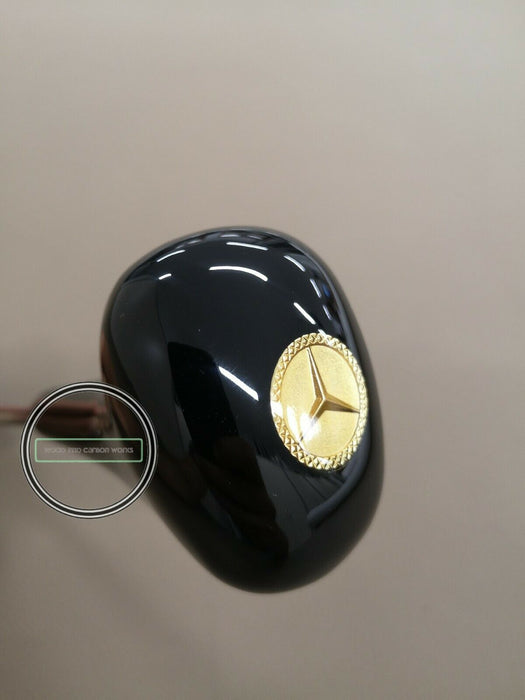 MERCEDES GEAR SHIFT KNOB FOR W123 AUTOMATIC Piano black with gold badge
