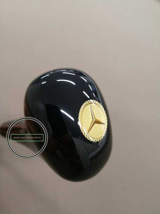 MERCEDES GEAR SHIFT KNOB FOR W123 AUTOMATIC Piano black with gold badge