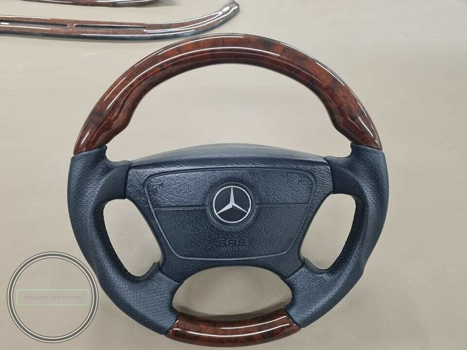Mercedes Wood Steering Wheel W124 W140 R129 SL W202 W210 W462 Brabus Style