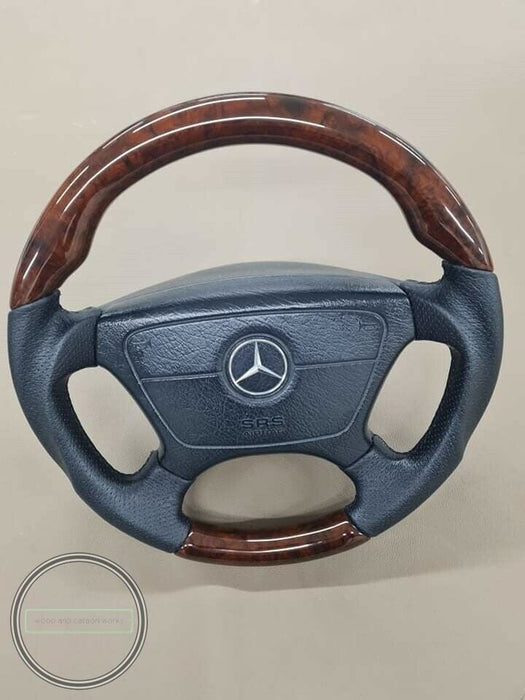 Mercedes Wood Steering Wheel W124 W140 R129 SL W202 W210 W462 Brabus Style