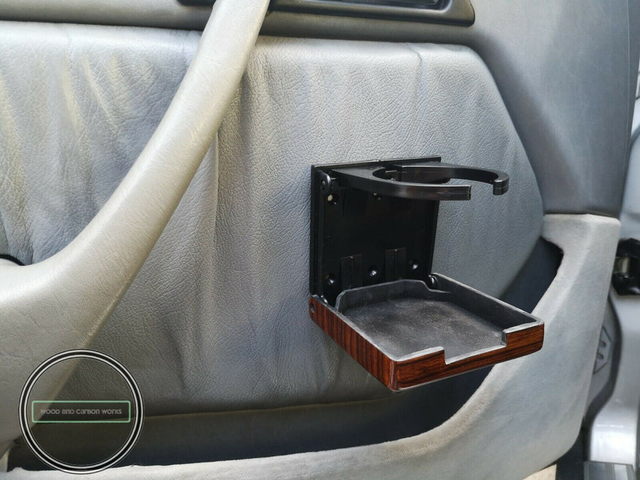 MERCEDES BENZ w123 w124 r107 w126 WOOD FOLDING DRINK CUPHOLDER Zebrano