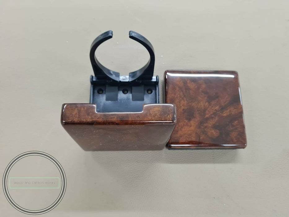 2 Pieces MERCEDES BENZ c126 w123 w124 r107 w126 WOOD FOLDING DRINK CUPHOLDER
