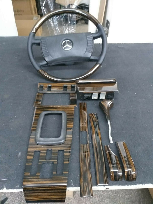 Mercedes Benz Wood Trims for W123 Dashboard C123 Ebony Steering wheel Makkasar
