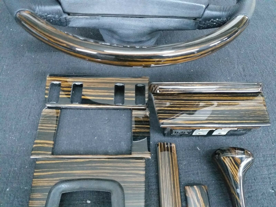 Mercedes Benz Wood Trims for W123 Dashboard C123 Ebony Steering wheel Makkasar