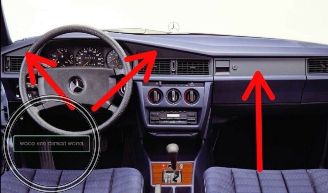 Real Wood Mercedes W201 Wood Trim Set Interior Dashboard Trims Zebrano