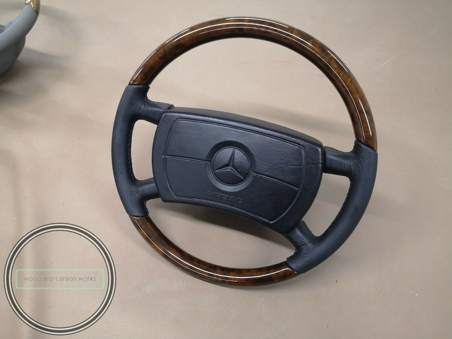 Mercedes W126 C126 Wood steering wheel Burled Walnut  Early Version