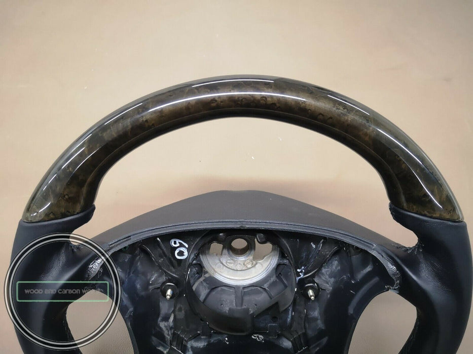 Mercedes W208 Avantgarde Wood Steering Wheel W210 Bird Eye Black Leather