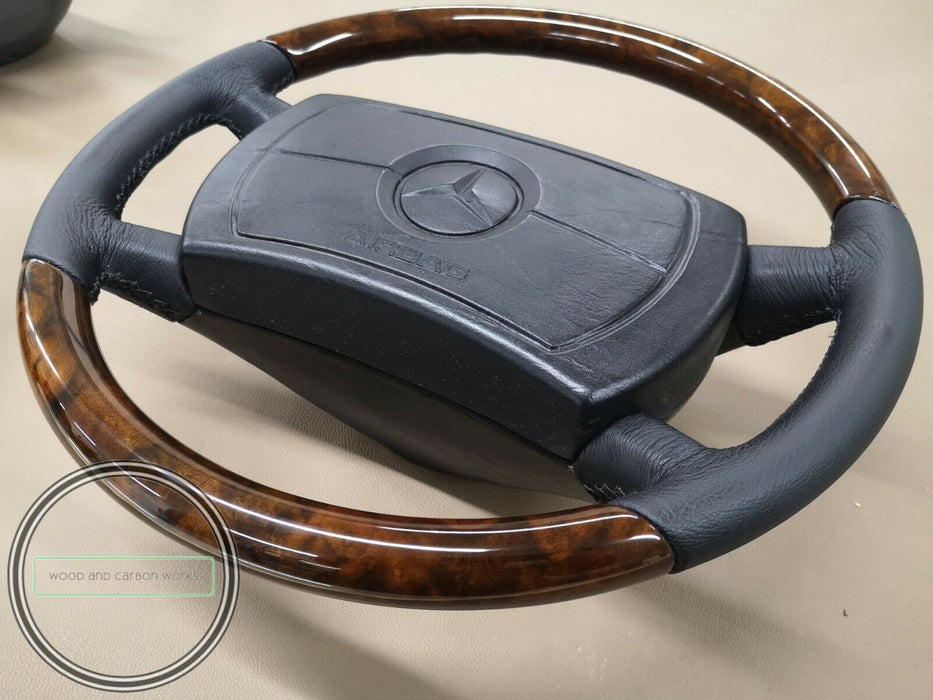 Mercedes W126 C126 Wood steering wheel Burled Walnut  Early Version
