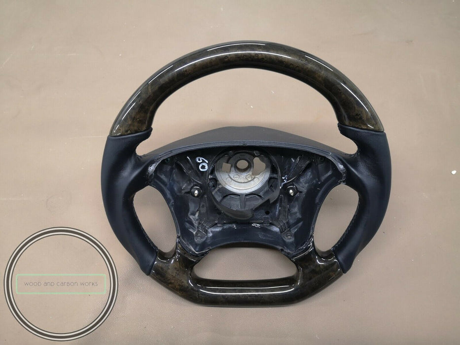 Mercedes W208 Avantgarde Wood Steering Wheel W210 Bird Eye Black Leather