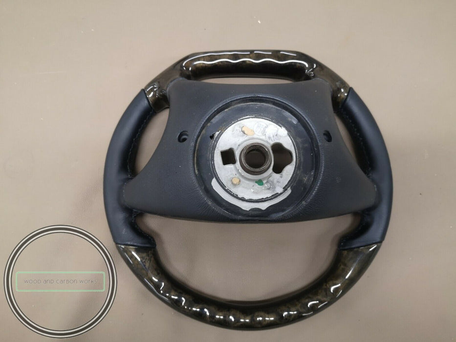 Mercedes W208 Avantgarde Wood Steering Wheel W210 Bird Eye Black Leather