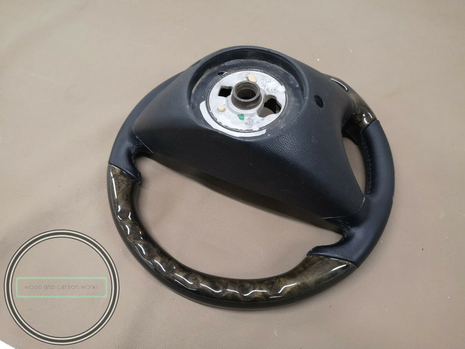 Mercedes W208 Avantgarde Wood Steering Wheel W210 Bird Eye Black Leather