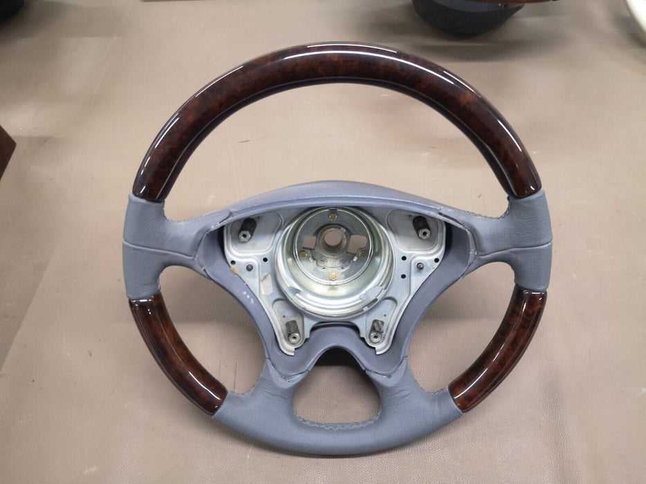Mercedes R129 Facelift Wood steering wheel Walnut Gray Leather