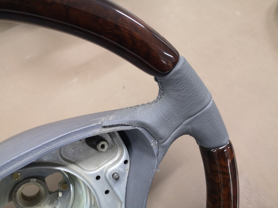Mercedes R129 Facelift Wood steering wheel Walnut Gray Leather