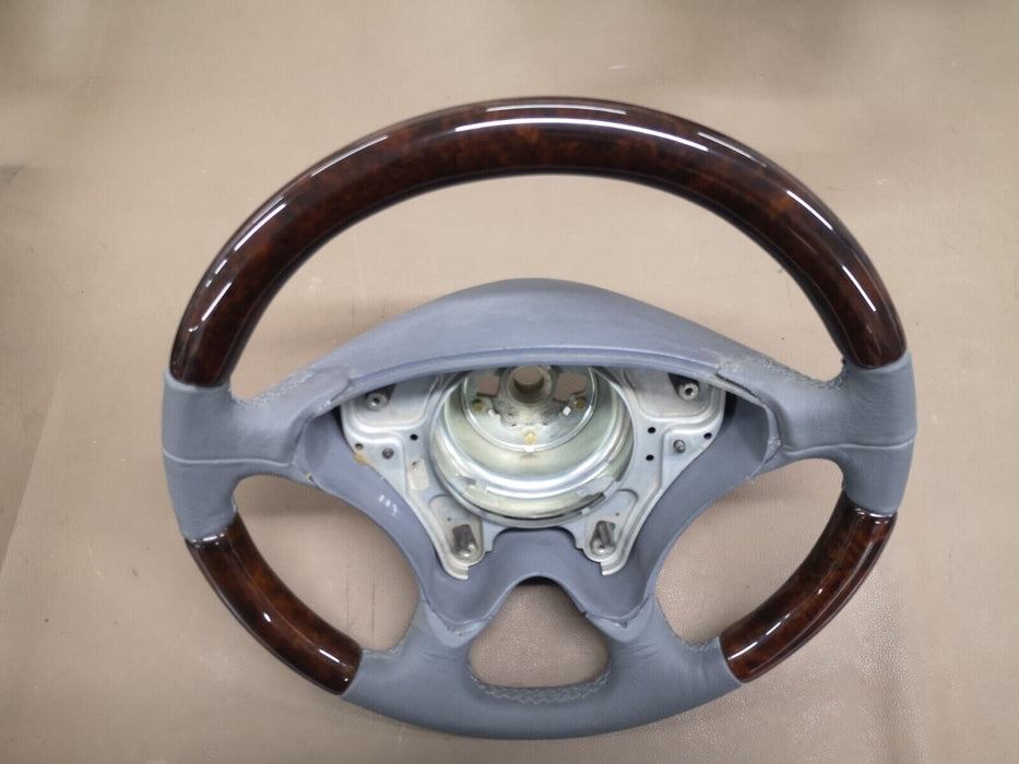 Mercedes R129 Facelift Wood steering wheel Walnut Gray Leather