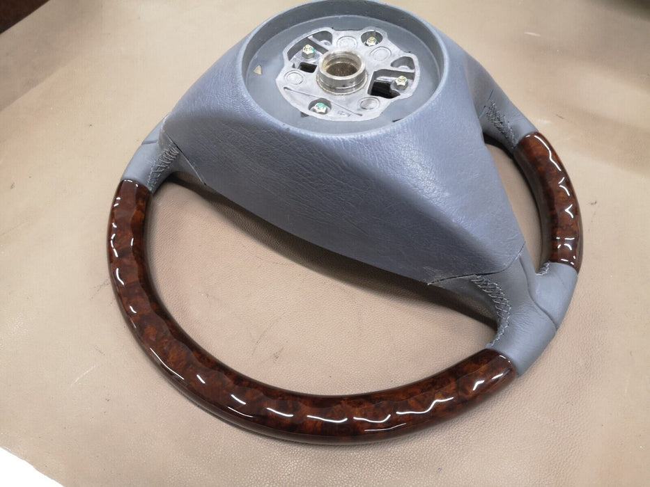 Mercedes R129 Facelift Wood steering wheel Walnut Gray Leather