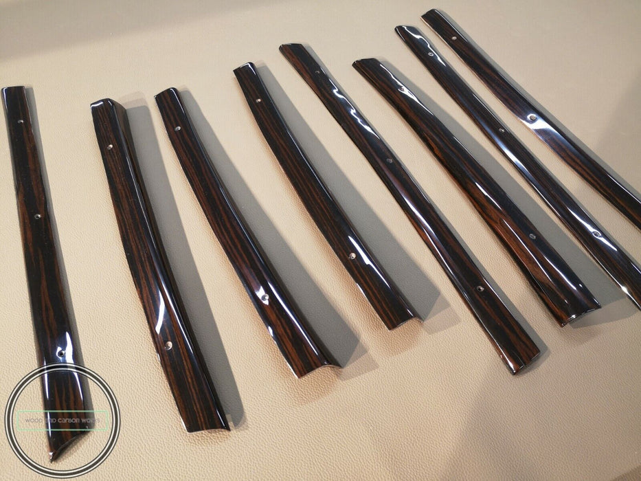 Mercedes W108 Window Trim Set 10 Pieces as set Ebony Wood Makkasar W108