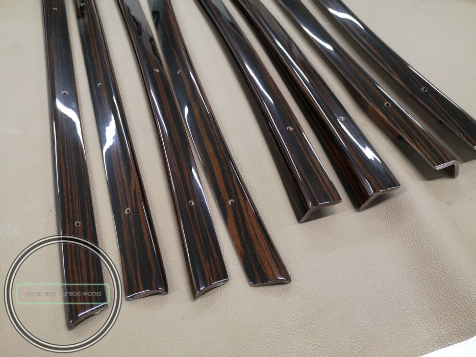 Mercedes W108 Window Trim Set 10 Pieces as set Ebony Wood Makkasar W108