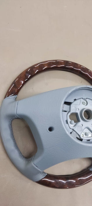 Mercedes Wood Steering Wheel w124 fits w140 w202 w208 w463 W462 G Gray leather