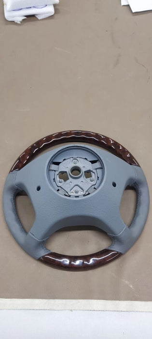 Mercedes Wood Steering Wheel w124 fits w140 w202 w208 w463 W462 G Gray leather