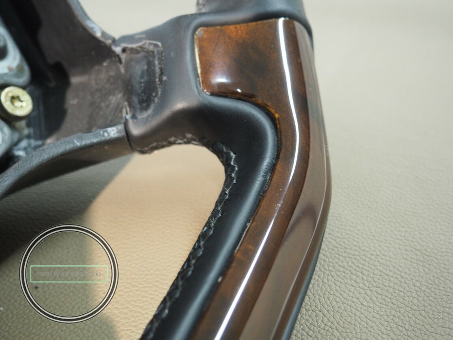 Mercedes Wood Steering Wheel Fits R129 W124 W208 W140 500E Burlwood