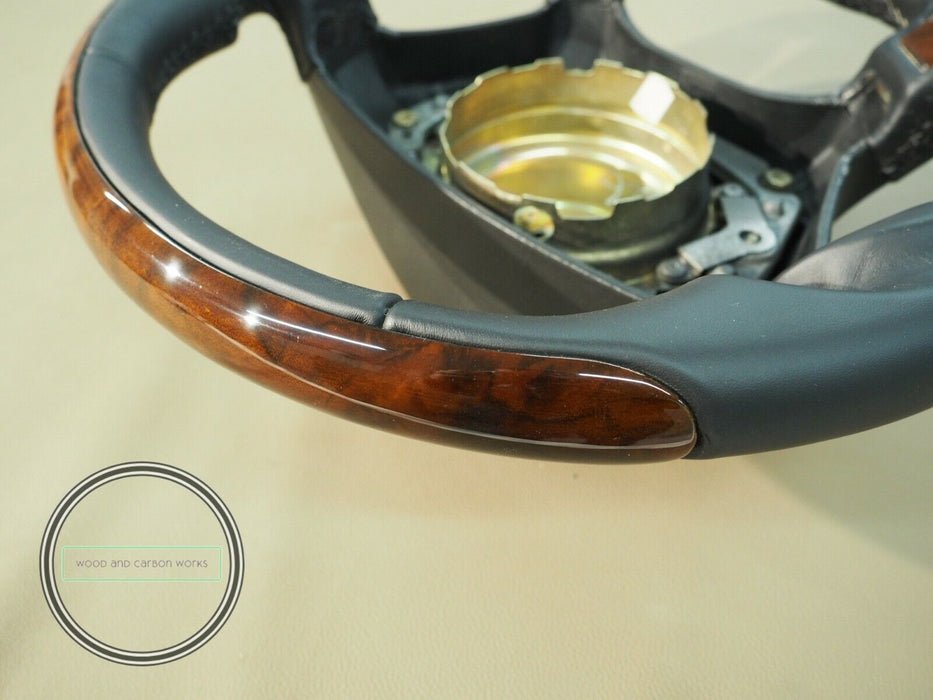 Mercedes Wood Steering Wheel Fits R129 W124 W208 W140 500E Burlwood
