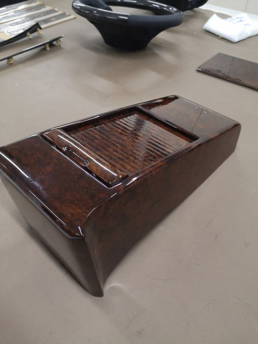 MERCEDES W126 SEC  STORAGE BOX REAR CENTER CONSOLE Wood Burled Walnut