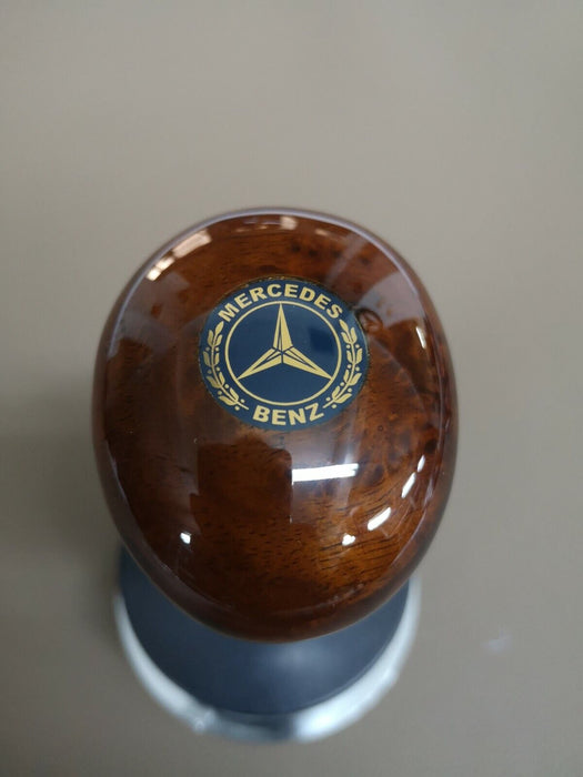 MERCEDES-BENZ GEAR SHIFT KNOB FOR R129 SL FACELIFT MODEL WALNUT WITH LOGO