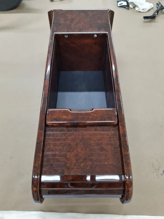 MERCEDES W124  STORAGE BOX REAR CENTER CONSOLE Wood Burled Walnut 1988 1995