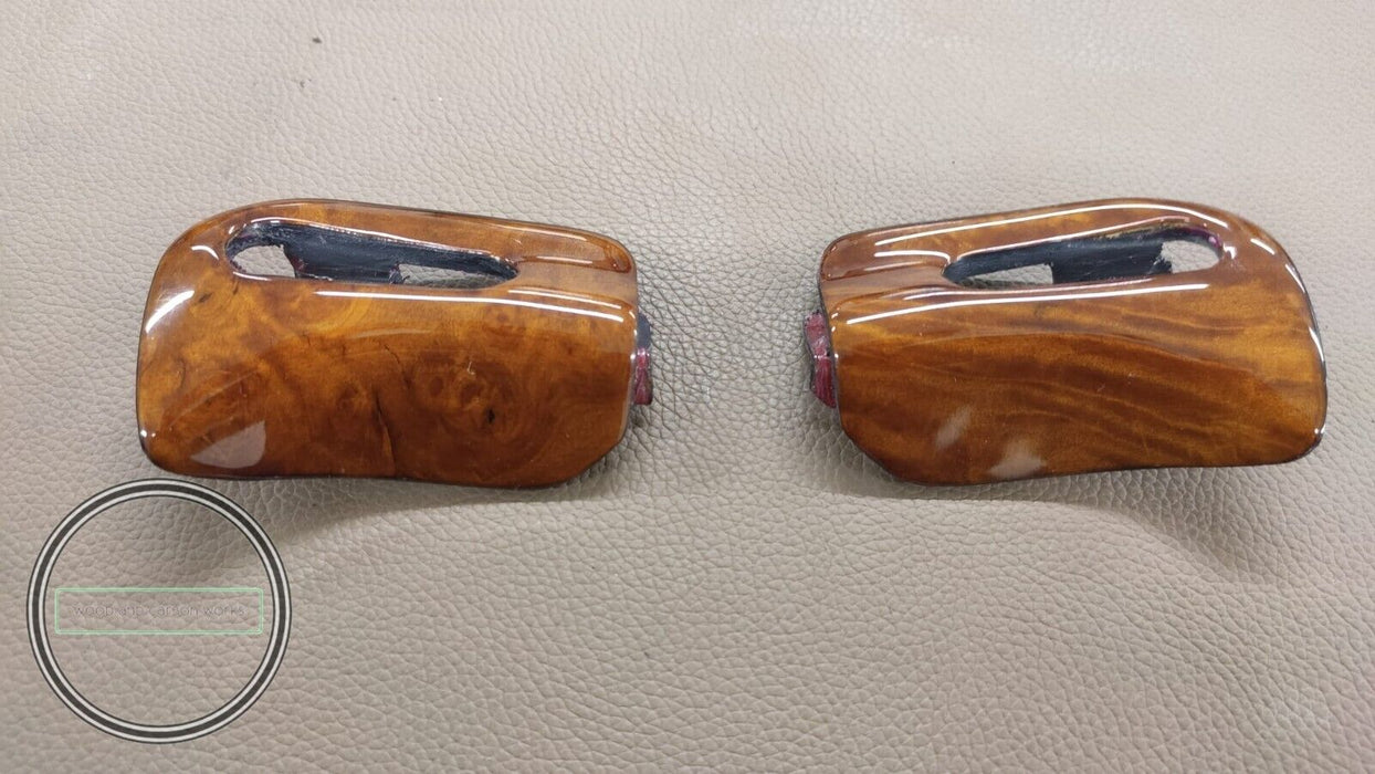 Mercedes R129 Sun Visor Trim Caps Wood SL320 SL500 SL600 300SL 500SL A Pair