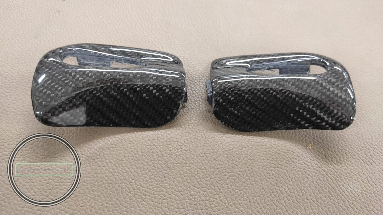 Mercedes R129 Sun Visor Trim Caps Carbon  SL320 SL500 SL600 300SL 500SL A Pair
