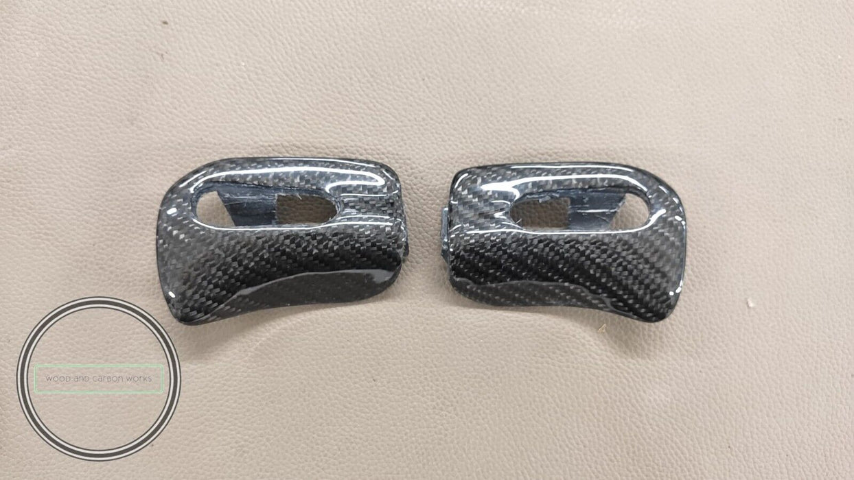 Mercedes R129 Sun Visor Trim Caps Carbon  SL320 SL500 SL600 300SL 500SL A Pair