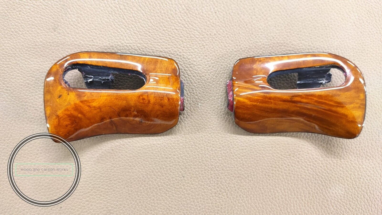 Mercedes R129 Sun Visor Trim Caps Wood SL320 SL500 SL600 300SL 500SL A Pair