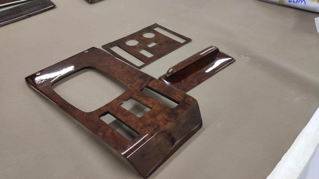 3 Pieces Mercedes r107 SLC Center Console Gear Shift Wood Trim Burlwood 280SLC