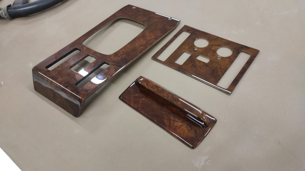 3 Pieces Mercedes r107 SLC Center Console Gear Shift Wood Trim Burlwood 280SLC