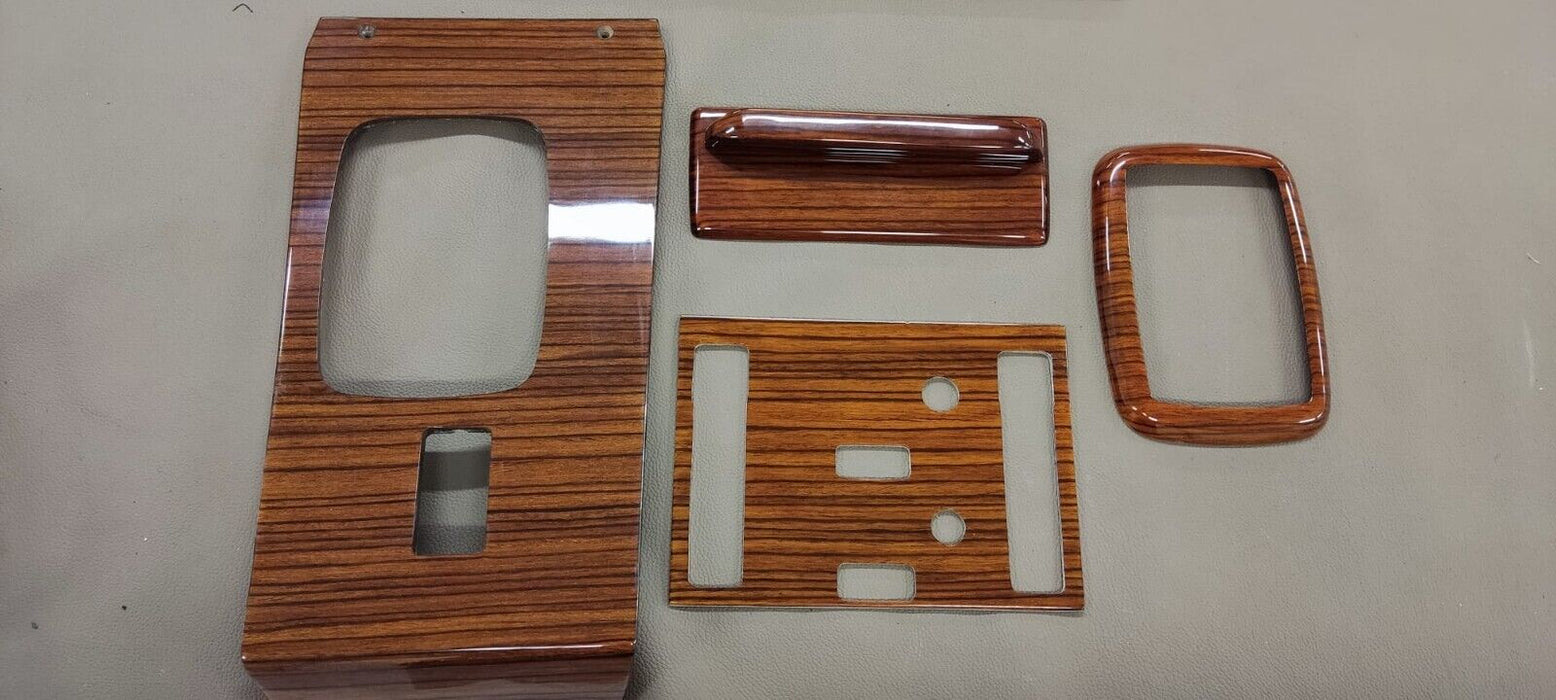 Early Mercedes R107 280sl Center Console Zebrano Wood Trim Set 5 pieces