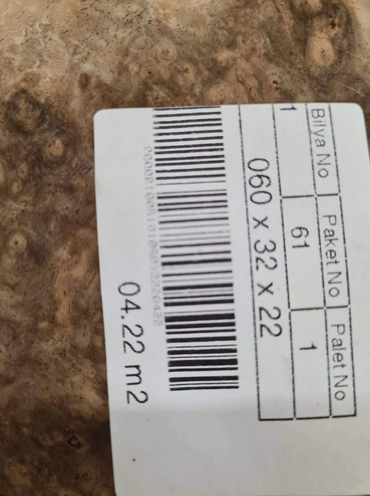 Asian Walnut Burl wood veneer natural A+ quality 4.22m2 total
